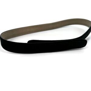 Terry Stack Black Leather Belt Velcro Closure Size Large